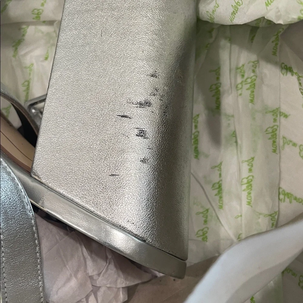 Sam Edelman Silver Metallic Platform Sandals